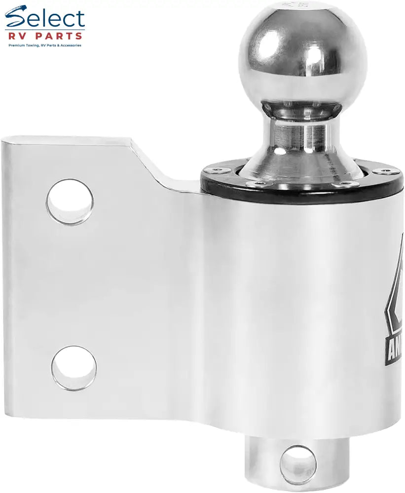Chrome ball mount on a white background