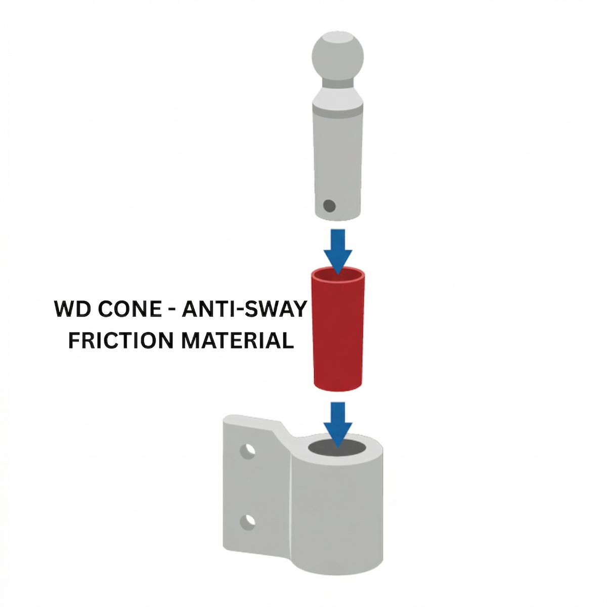 Andersen previous-generation red WD friction cone detailed exploded view