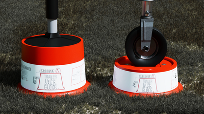 Andersen 102mm 4 inch and 203mm 8 inch tongue jack block for caravan, boat or tailer, in use with  tongue jack