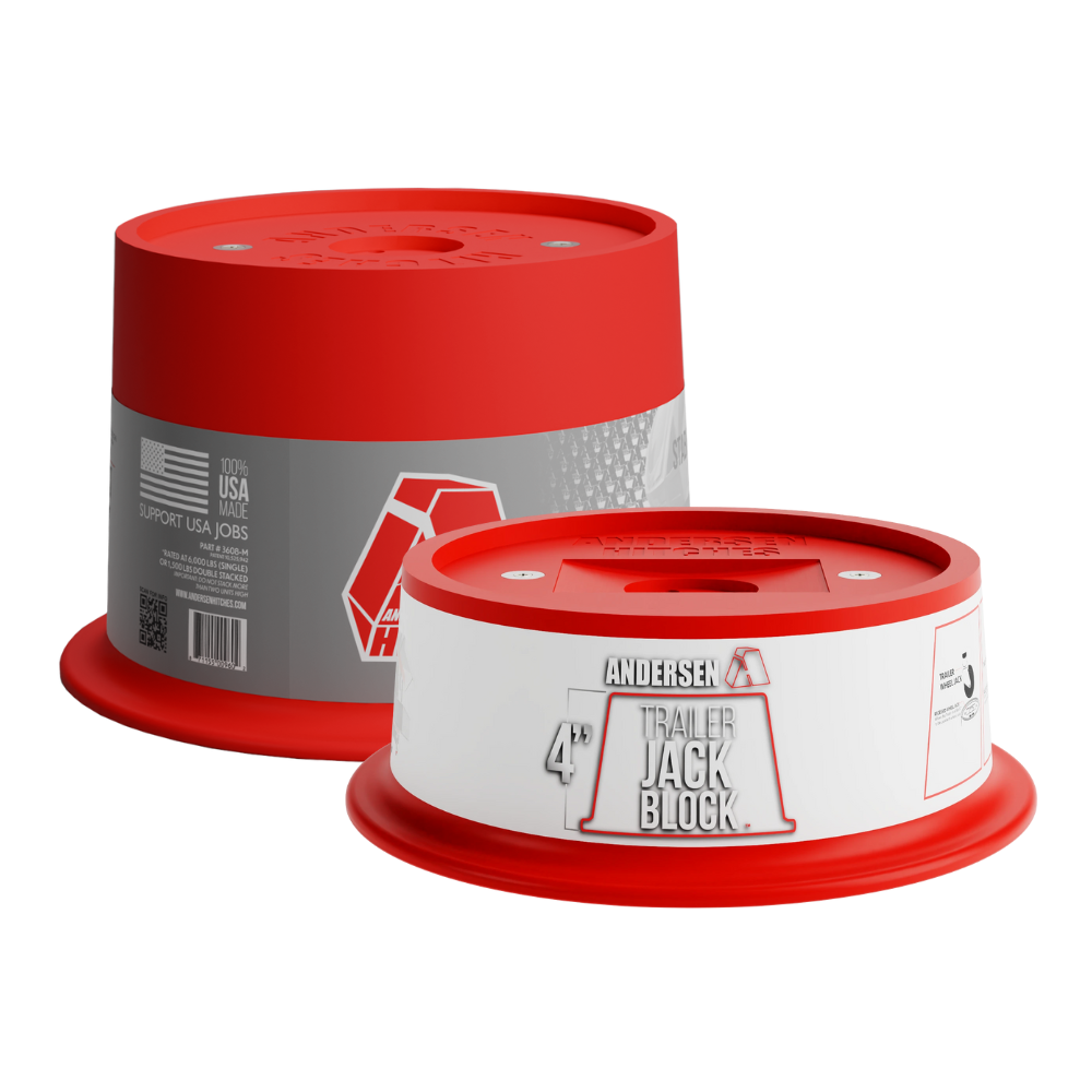 Andersen 102mm 4 inch and 203mm 8 inch tongue jack block for caravan, boat or tailer, set pack