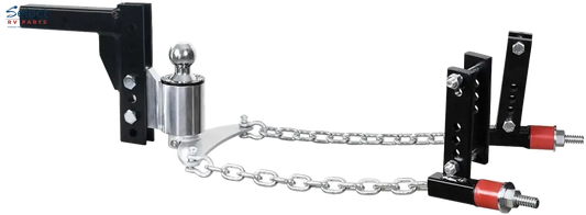 Towing hitch with chain on a white background