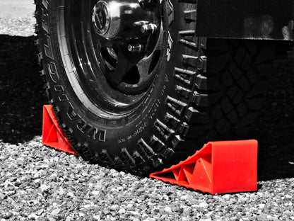 TUFF Chock in use on wheel 