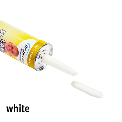 Dicor self-levelling lap sealant tube showing product dollop