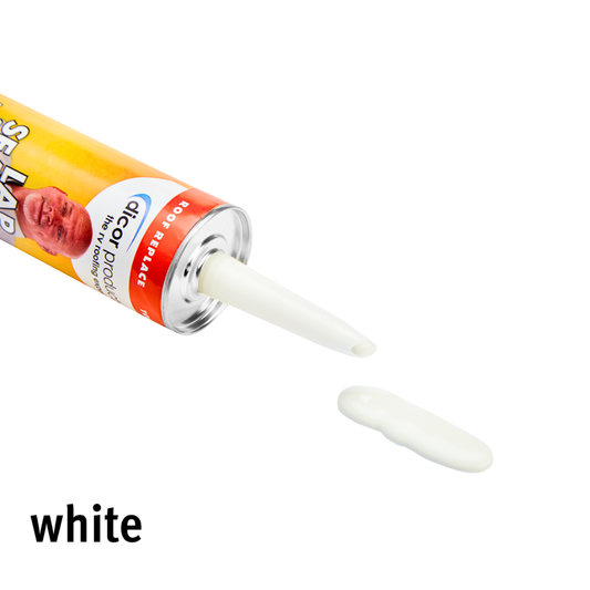 Dicor self-levelling lap sealant tube showing product dollop