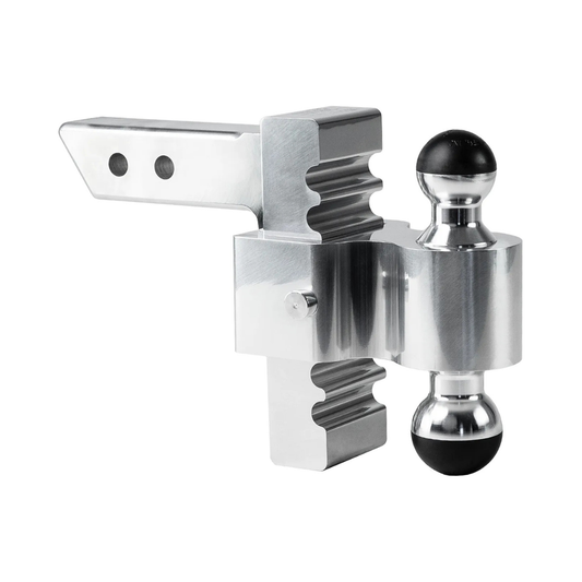 Andersen 6inch 152mm rapid hitch, polished aluminium with greaseless cap in drop position
